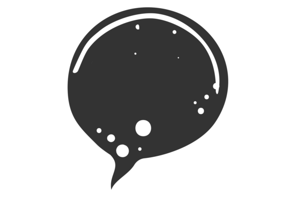 A Black Comic Balloon Graphic for Decorative Marketing