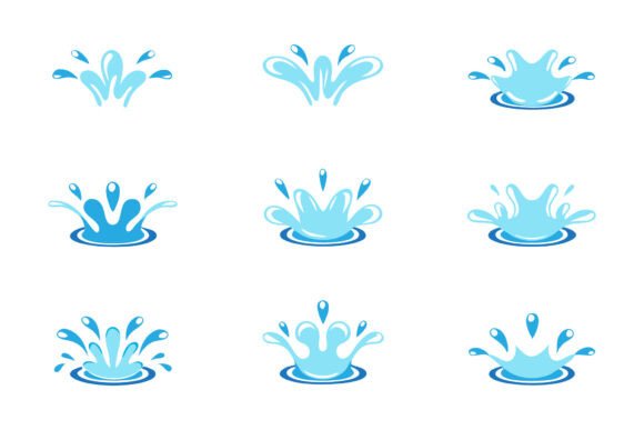 A Blue Water Splash Graphics Element for Editorial Use