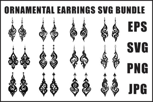 A Handcrafter’s Review of the Black Ornamental Earrings Vector Set Graphics