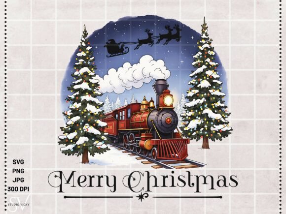 A Nostalgic Christmas Train Design for Embroidery
