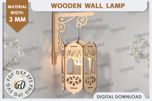 A Wooden Wall Lamp Laser Cut Design for Elegant Wall Decor