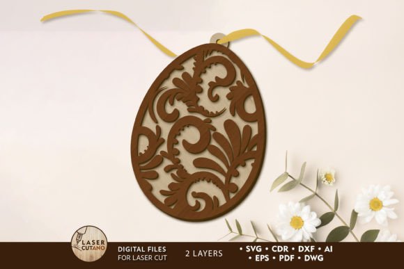 An Easter Egg Design Asset for Laser Cutting & Spring Branding