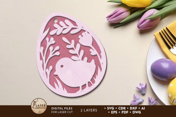 Easter Laser Cut Chick Egg Design for Spring Content