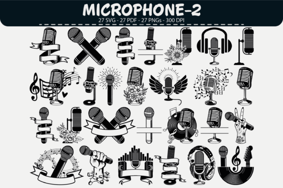 Essential Microphone Graphics for Handmade Products