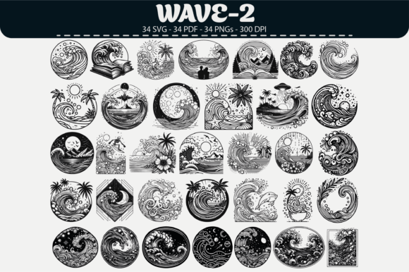 Wave Vector Clipart for Crafting Graphics & Illustrations